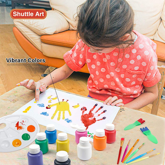 Buy Tempera Paint, Shuttle Art 30 Colors Washable Paint for Kids, 2oz/60ml  Bottle, Non-toxic Finger Paints for Toddlers with Glitter Metallic Neon  Colors, Kids Paint for Art, Crafts and School Projects Online