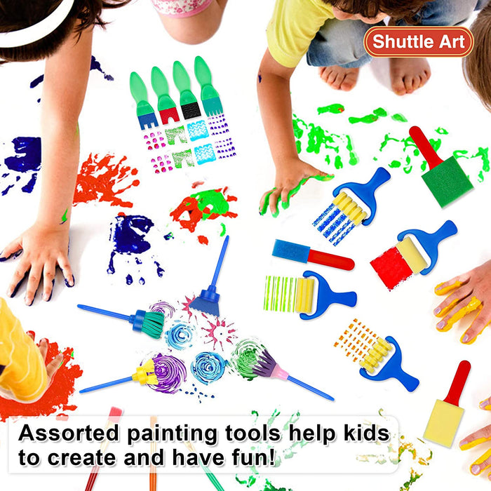 Shuttle Art Pintura lavable para dedos, paquete de 44 pinturas para niños  con 36 colores para niños pequeños (1.0 fl oz, 1 onza) para niños pequeños