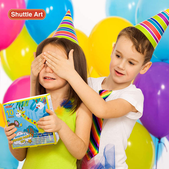 Shuttle Art Pintura lavable para dedos, paquete de 44 pinturas para niños  con 36 colores para niños pequeños (1.0 fl oz, 1 onza) para niños pequeños