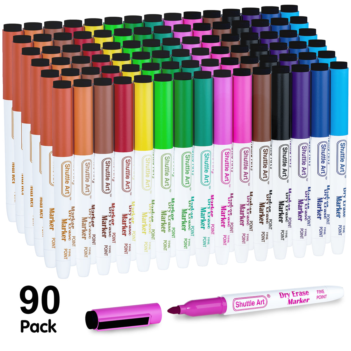 Dry Erase Markers Whiteboard Erasable Marker Pens - 13 Colors Fine Tip