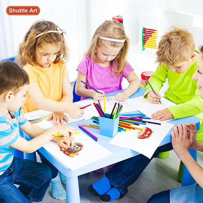 Shuttle Art 120 Pack Rainbow Pencils Bulk, 7 Colors in 1 Rainbow Colored  Pencils, Pre-sharpened, Break-resistant Black Wooden Pencils for Kids and