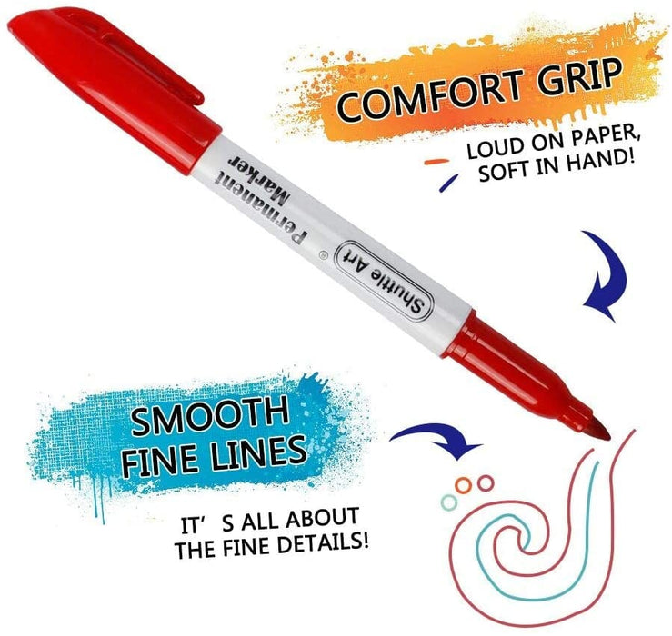 Colored Permanent Markers, Fine Point - Set of 48