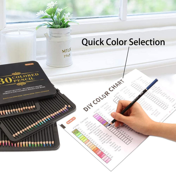 80 color Colored Pencils Set for Adults and Kids Drawing Pencils for Sketch  Arts