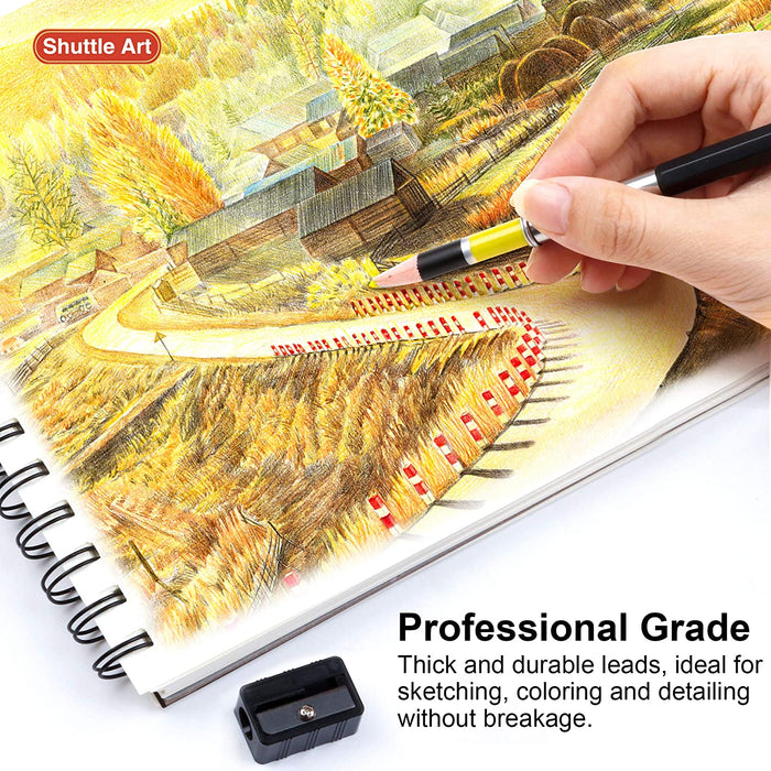 Shuttle Art 138 Colors Professional Colored Pencils, Soft Core Coloring  Pencils Set with 1 Coloring Book,1 Sketch Pad, 4 Sharpener, 2 Pencil  Extender